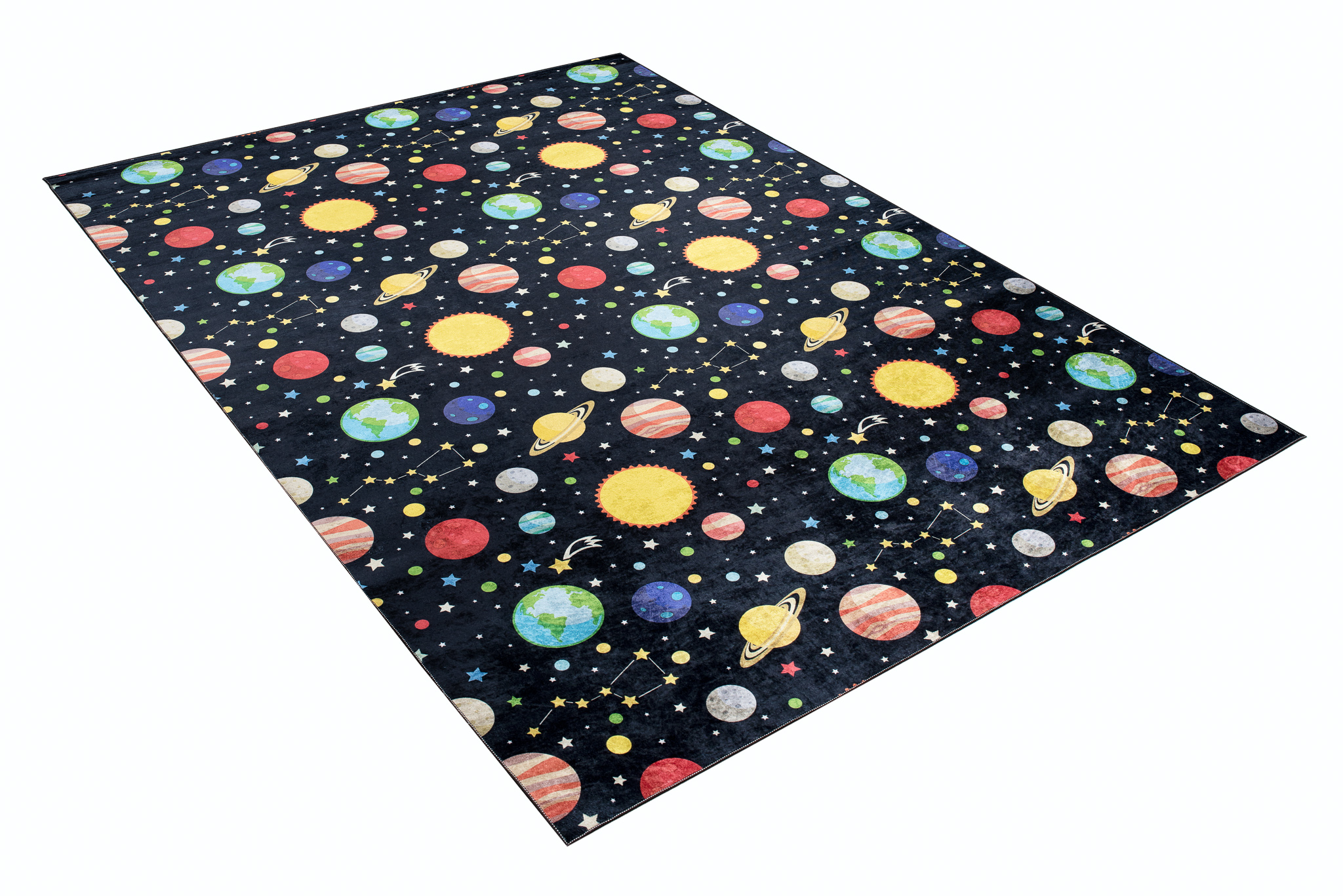 Tappeto Emma Bambini Scuro Spazio Pianeti Antiscivolo