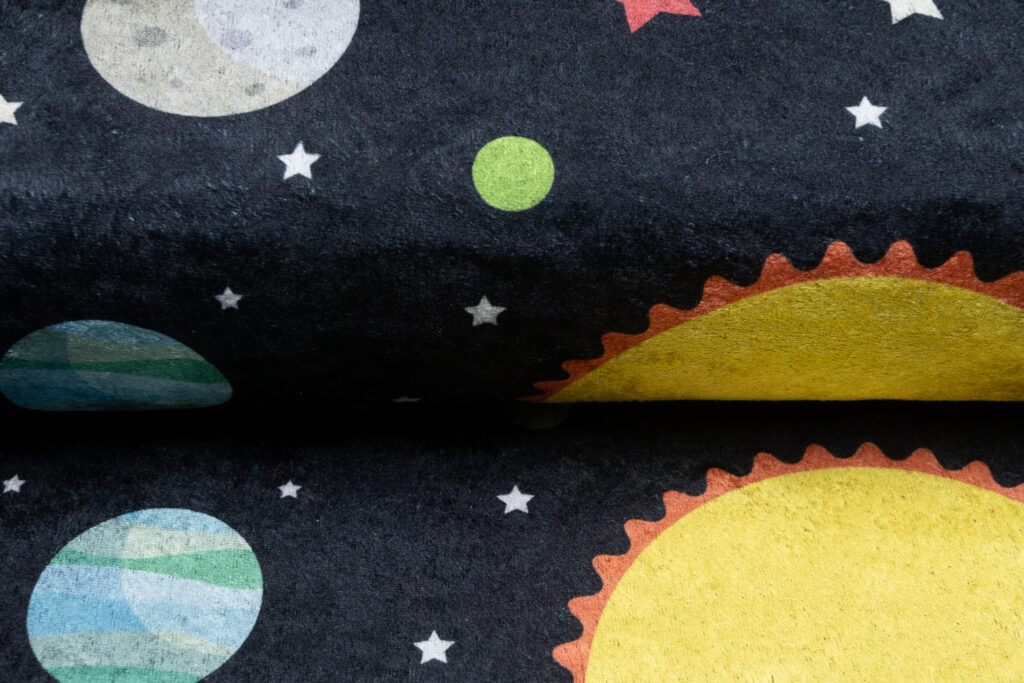 Tappeto Emma Bambini Scuro Spazio Pianeti Antiscivolo
