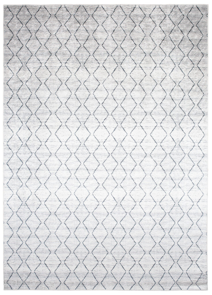 Tappeto Toscana Geometico Grigio Blu Scuro Zig-Zag
