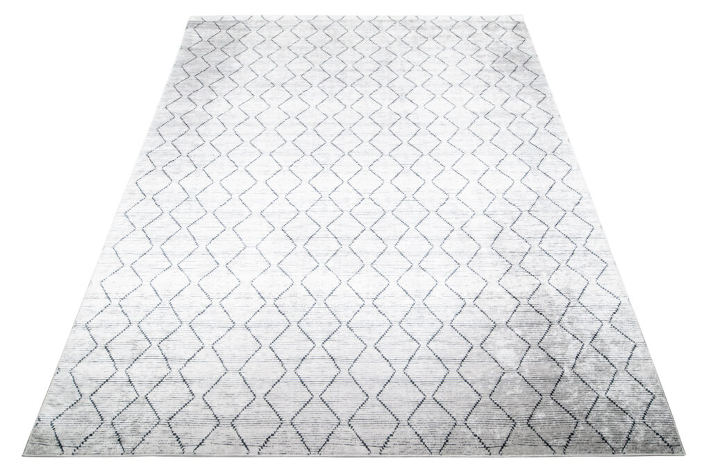 Tappeto Toscana Geometico Grigio Blu Scuro Zig-Zag