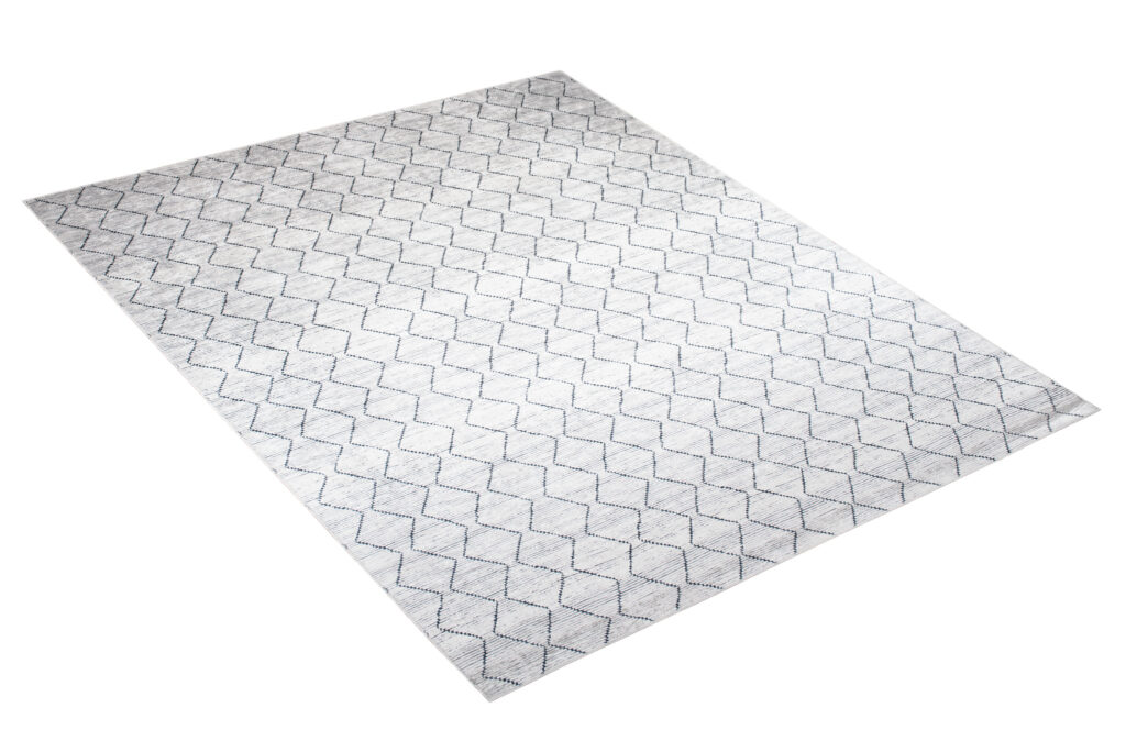Tappeto Toscana Geometico Grigio Blu Scuro Zig-Zag