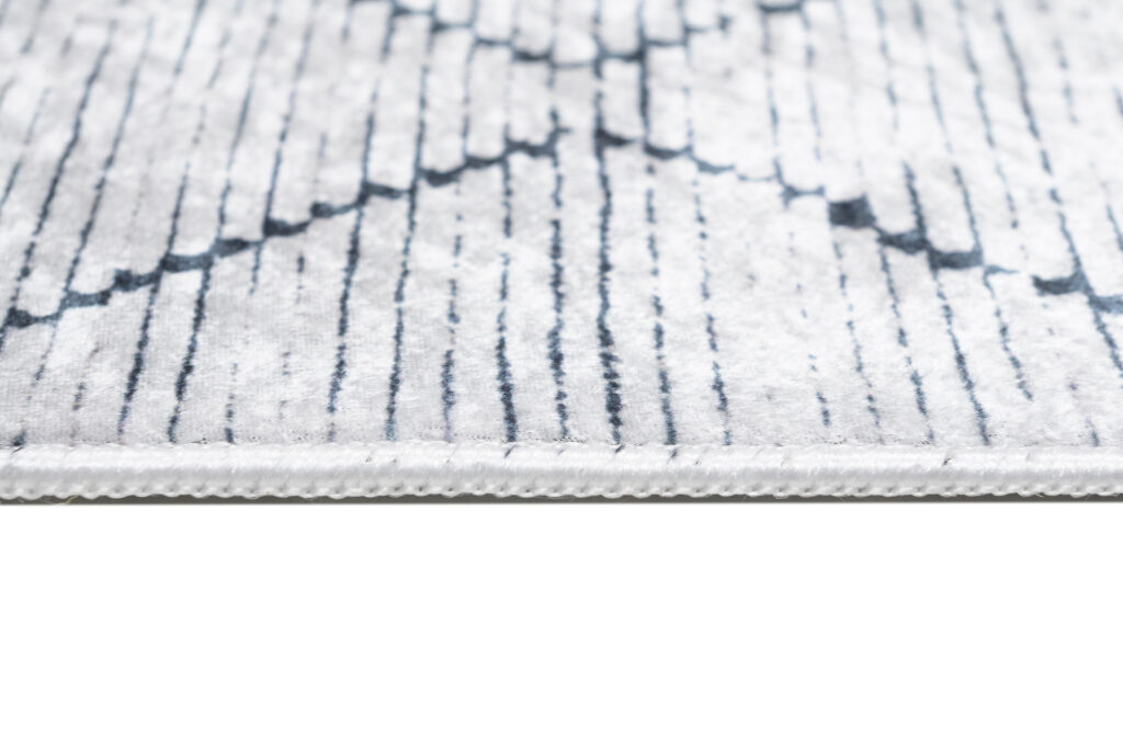 Tappeto Toscana Geometico Grigio Blu Scuro Zig-Zag