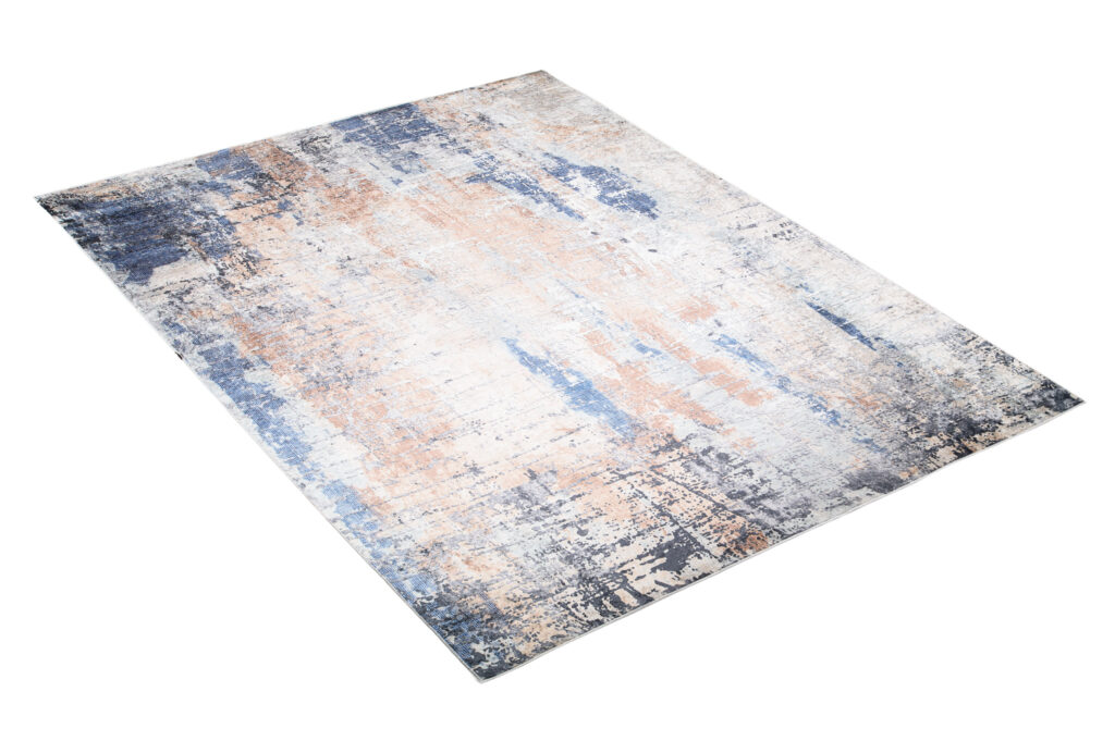 Tappeto Toscana Astratto Blu Scuro Rame