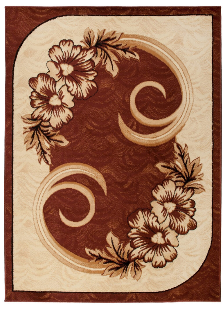 Tappeto Atlas Marrone Beige Classico Floreale