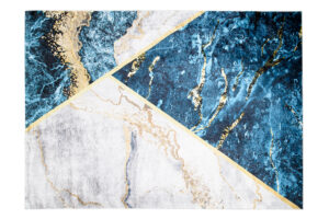 Tappeto Toscana Blu Grigio Oro Marmo