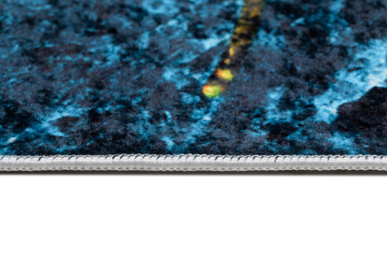 Tappeto Toscana Blu Grigio Oro Marmo