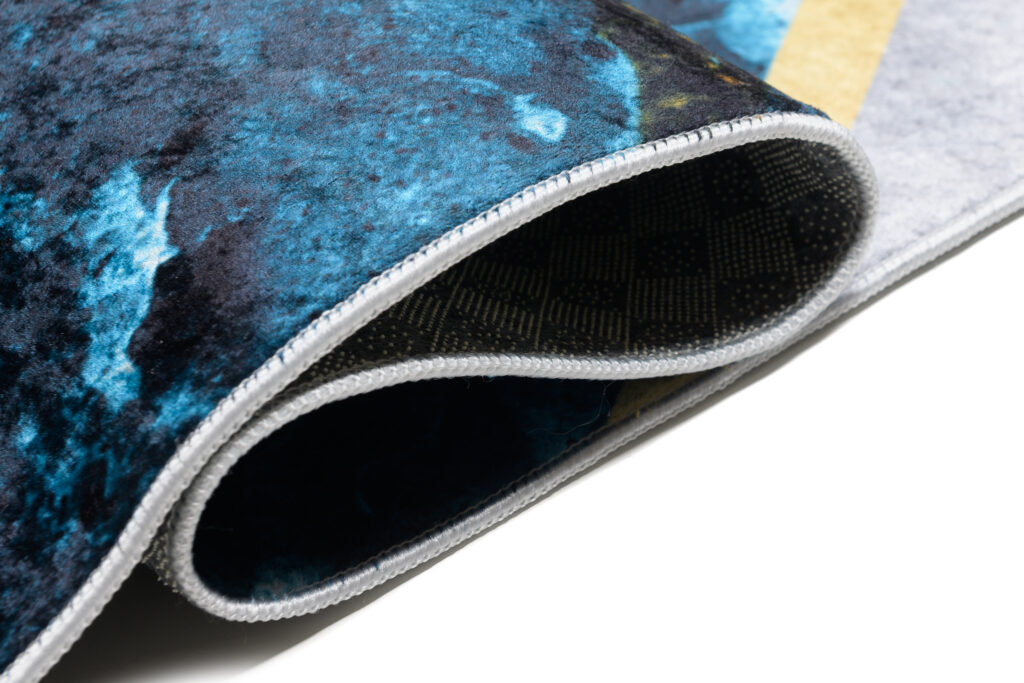Tappeto Toscana Blu Grigio Oro Marmo