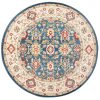 Tappeto Rivoli Rotondo Blu Crema Tradizionale