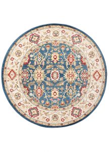 Tappeto Rivoli Rotondo Blu Crema Tradizionale