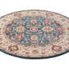 Tappeto Rivoli Rotondo Blu Crema Tradizionale