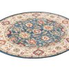 Tappeto Rivoli Rotondo Blu Crema Tradizionale