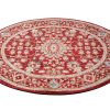 Tappeto Rivoli Rotondo Rosso Crema Ornamenti