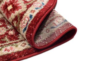 Tappeto Rivoli Rotondo Rosso Crema Ornamenti