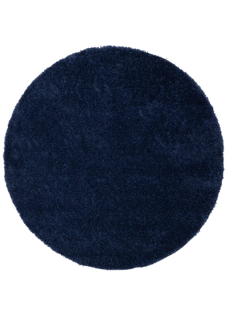 Tappeto Essence Rotondo Shaggy Monocolore Blu Scuro