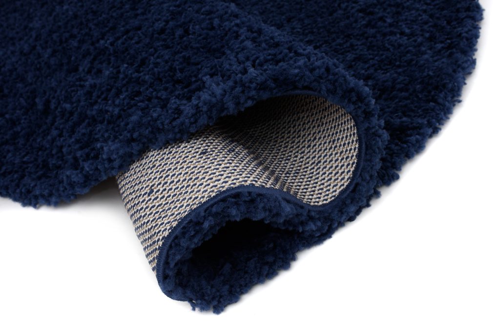 Tappeto Essence Rotondo Shaggy Monocolore Blu Scuro
