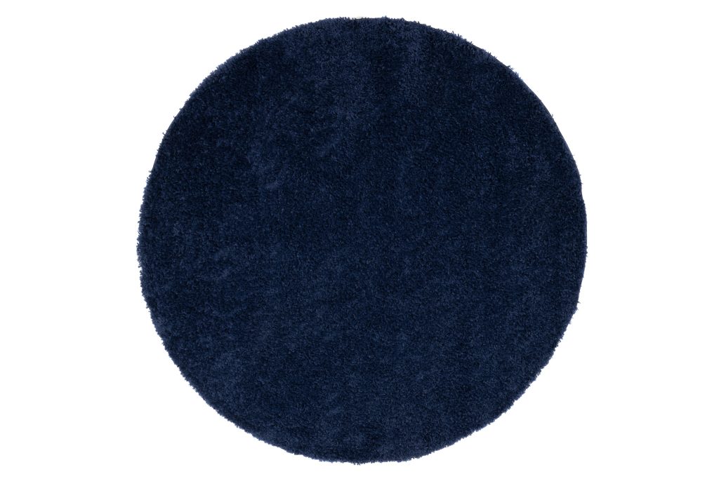 Tappeto Essence Rotondo Shaggy Monocolore Blu Scuro