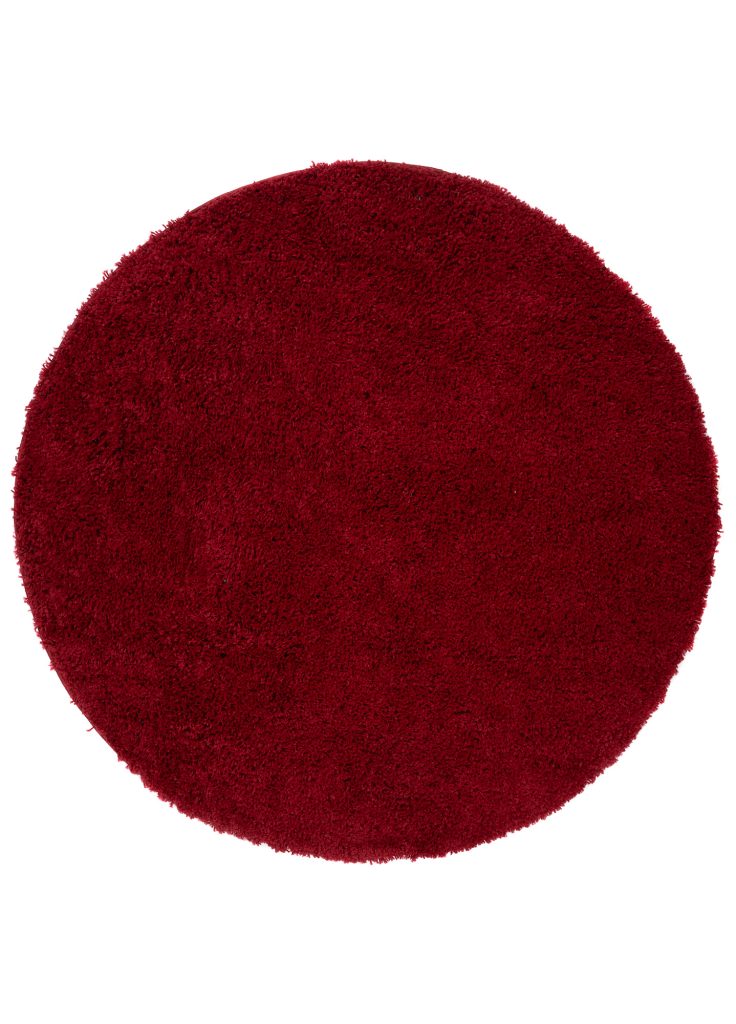 Tappeto Essence Rotondo Shaggy Monocolore Rosso