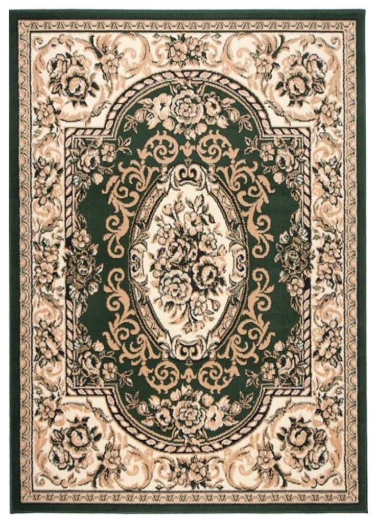 Tappeto Atlas Verde Crema Tradizionale Ornamenti