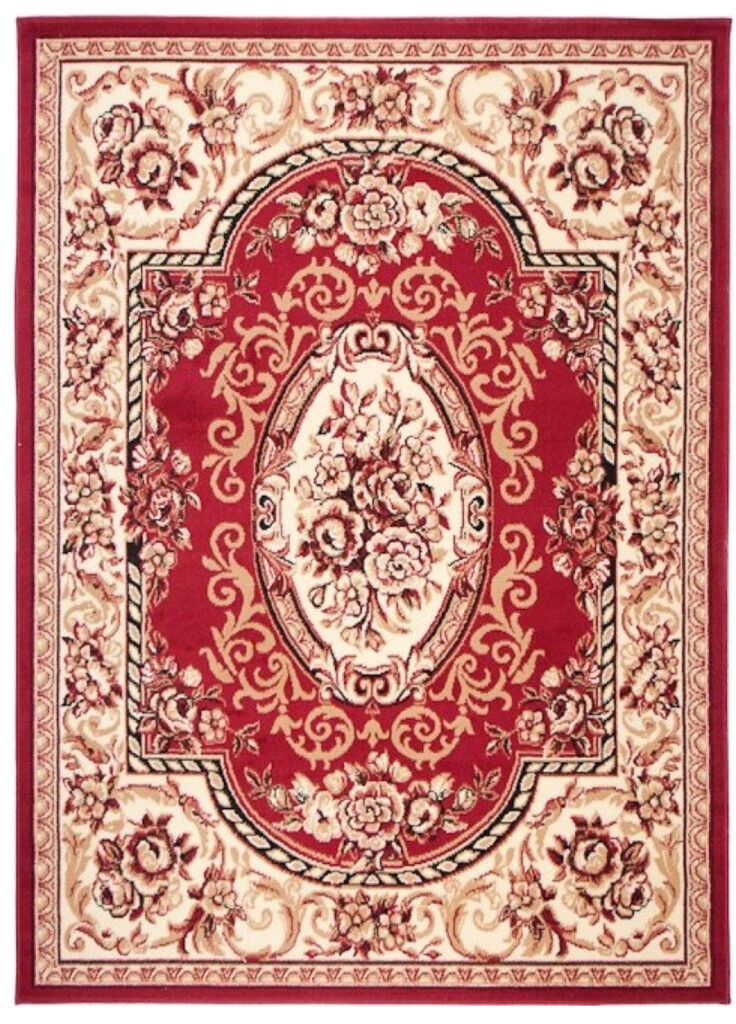 Tappeto Atlas Rosso Crema Tradizionale Ornamenti