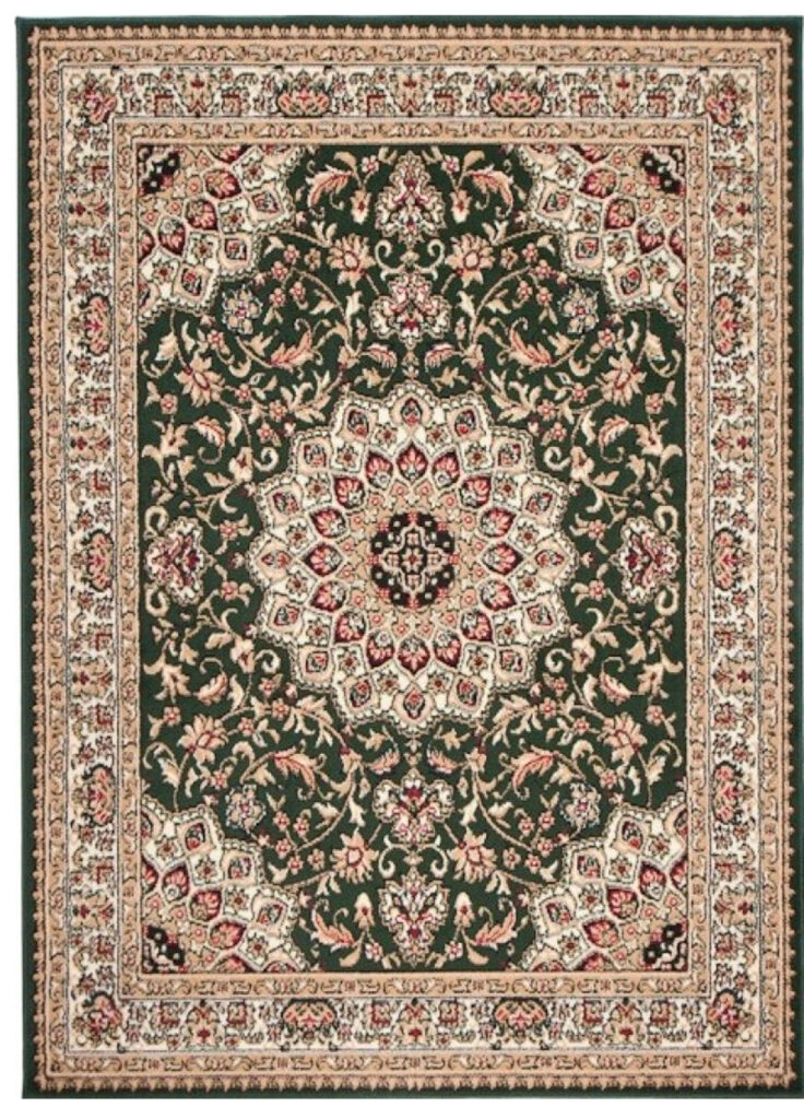 Tappeto Atlas Verde Tradizionale Rosetta Cornice