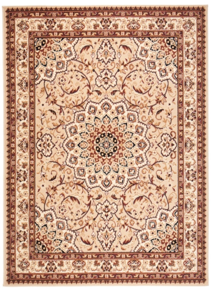 Tappeto Atlas Beige Tradizionale Rosetta Cornice