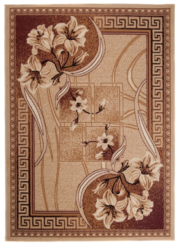 Tappeto Atlas Beige Marrone Classico Floreale