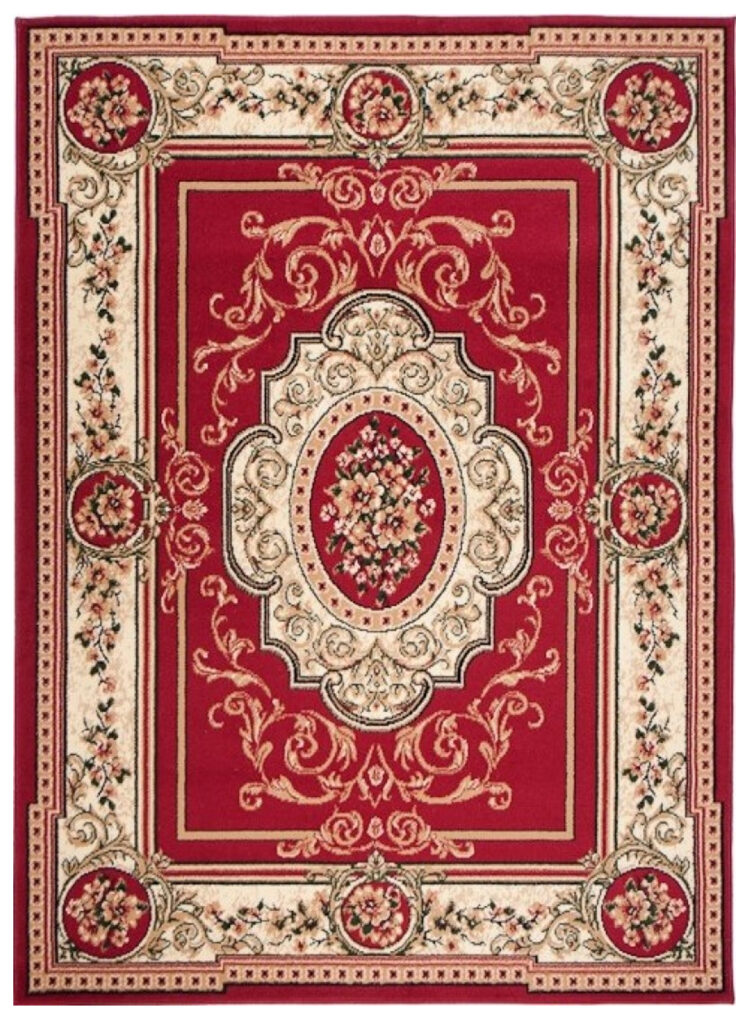 Tappeto Atlas Rosso Crema Tradizionale Medaglione