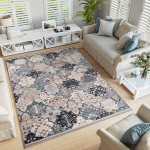 Tappeto Colorado Grigio Crema Mosaico Vintage