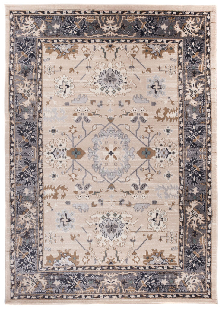 Tappeto Colorado Classico Beige Grigio Cornice