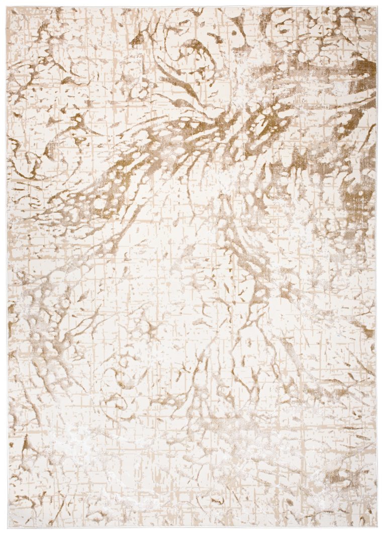 Tappeto Hera Crema Beige Astratto Onde Effetto 3D