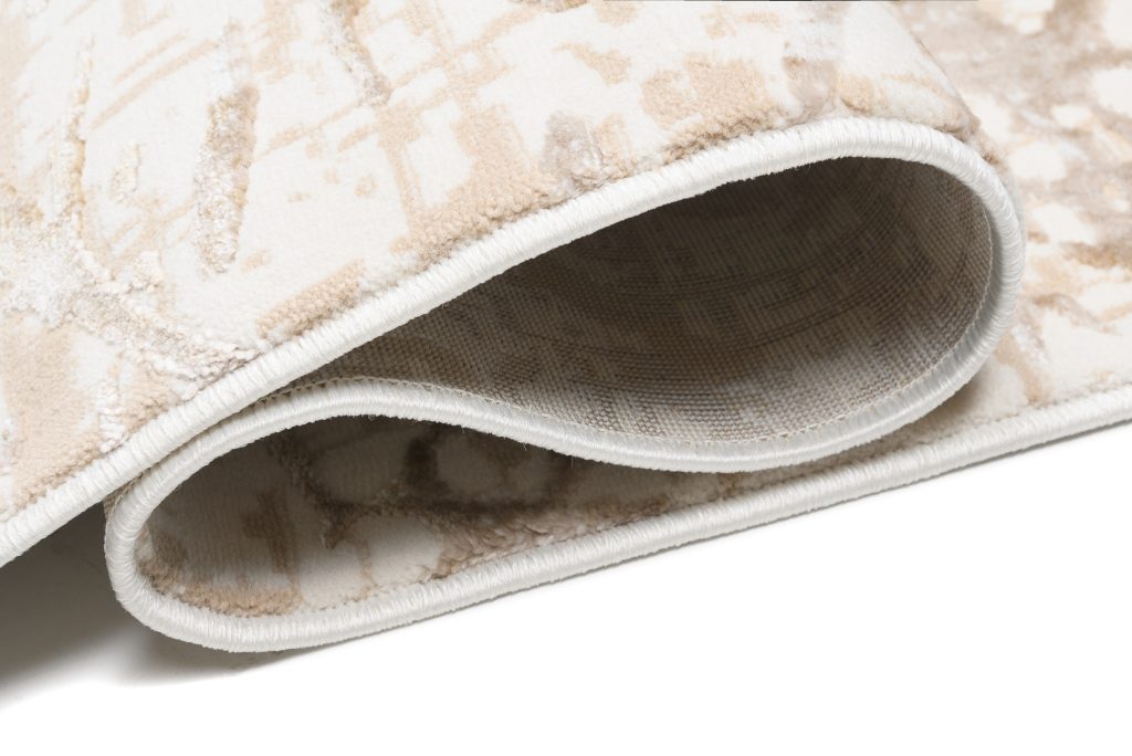 Tappeto Hera Crema Beige Astratto Onde Effetto 3D