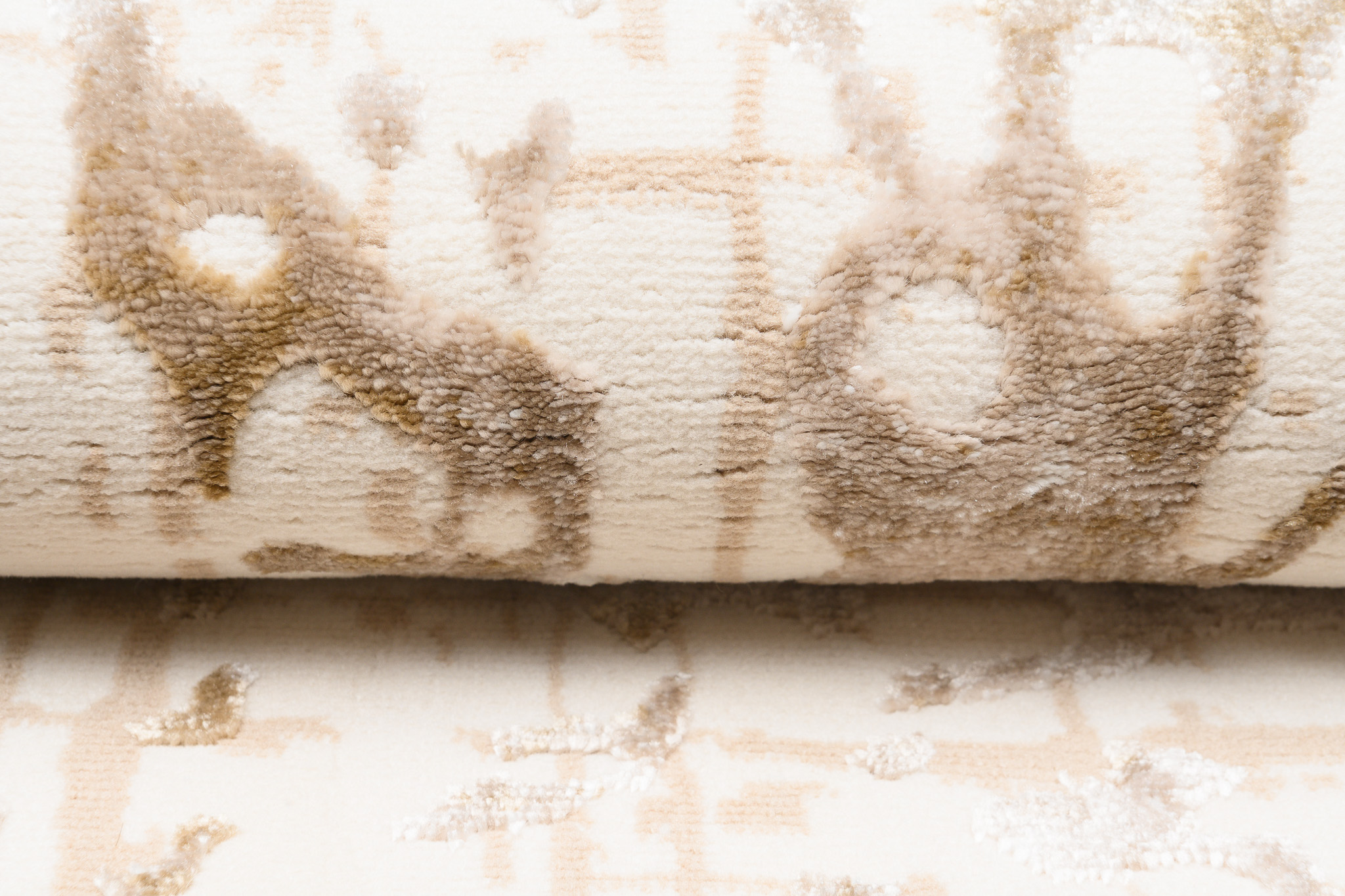 Tappeto Hera Crema Beige Astratto Onde Effetto 3D