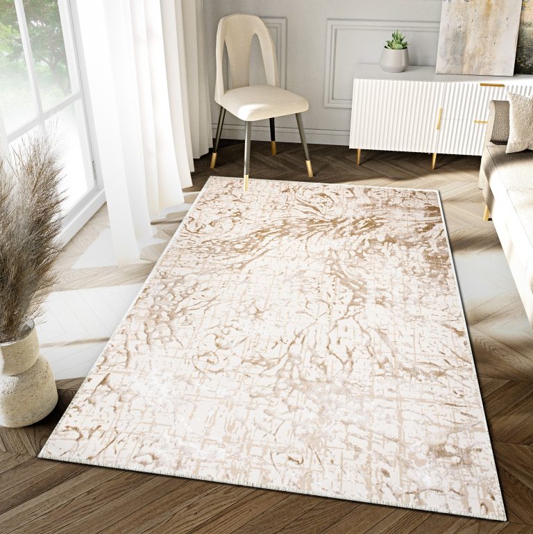 Tappeto Hera Crema Beige Astratto Onde Effetto 3D