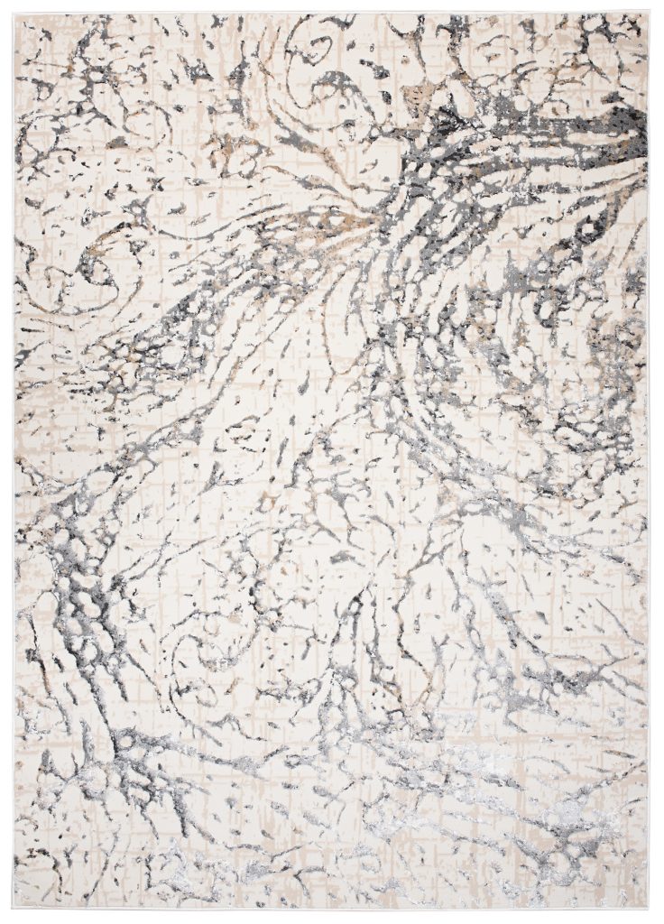 Tappeto Hera Crema Grigio Beige Onde Effetto 3D