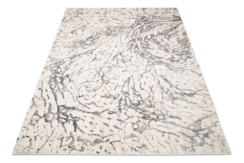 Tappeto Hera Crema Grigio Beige Onde Effetto 3D