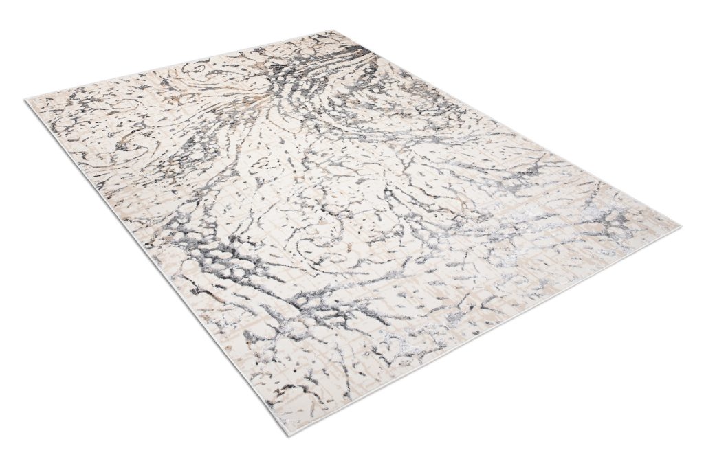Tappeto Hera Crema Grigio Beige Onde Effetto 3D