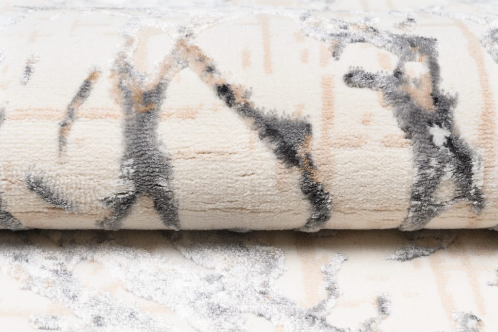 Tappeto Hera Crema Grigio Beige Onde Effetto 3D