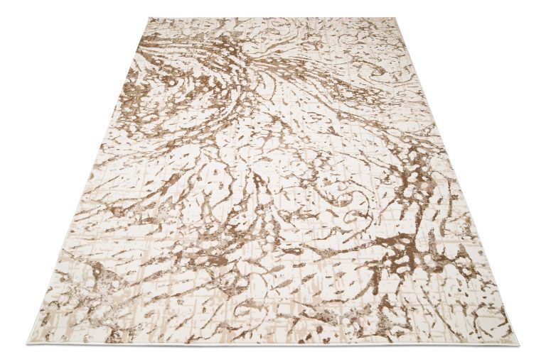 Tappeto Hera Crema Beige Marrone Onde Effetto 3D