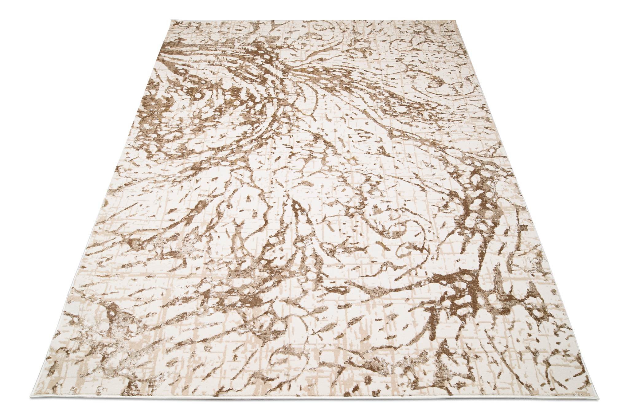 Tappeto Hera Crema Beige Marrone Onde Effetto 3D
