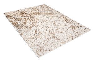 Tappeto Hera Crema Beige Marrone Onde Effetto 3D