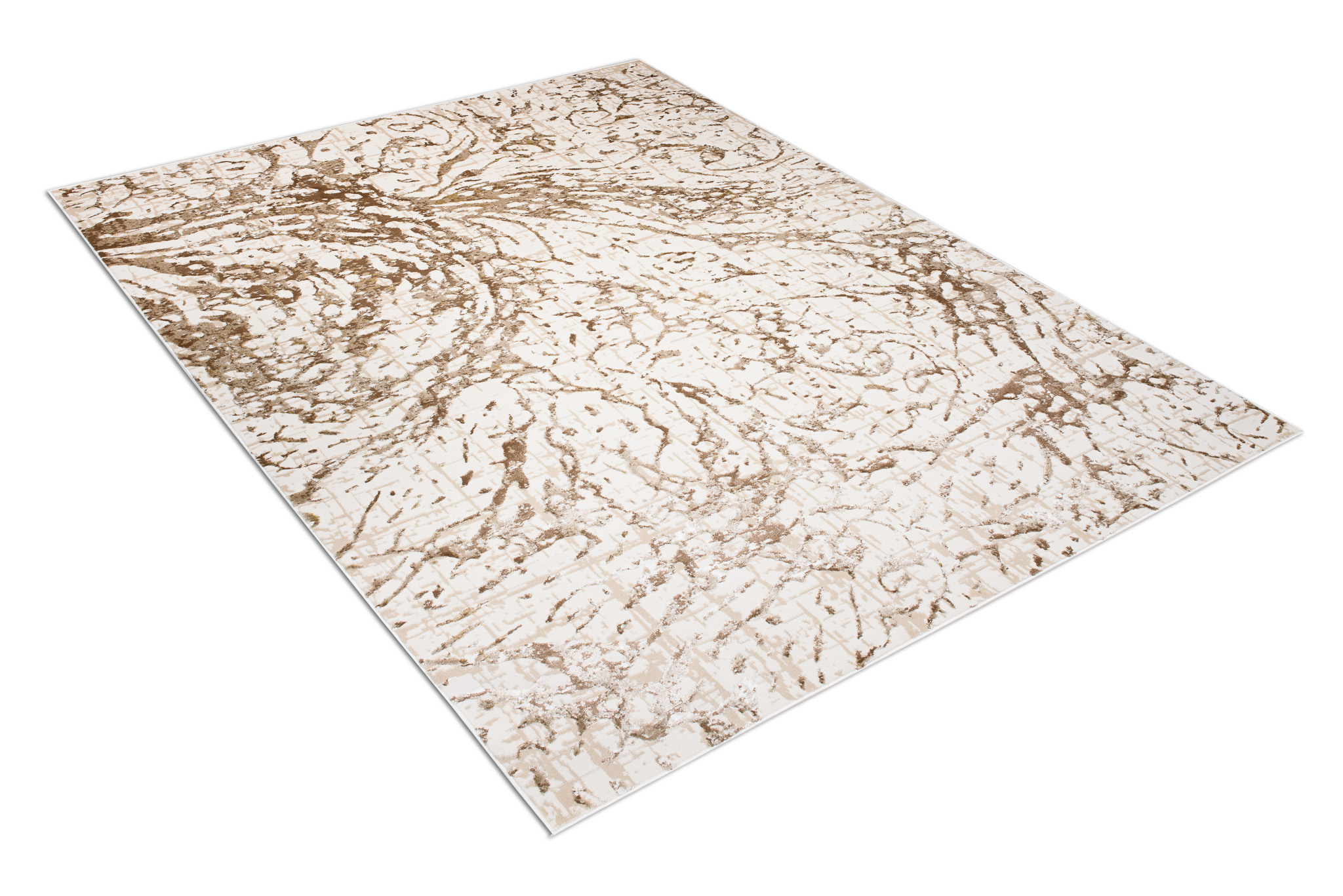 Tappeto Hera Crema Beige Marrone Onde Effetto 3D