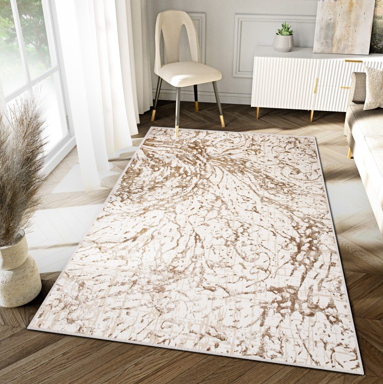 Tappeto Hera Crema Beige Marrone Onde Effetto 3D
