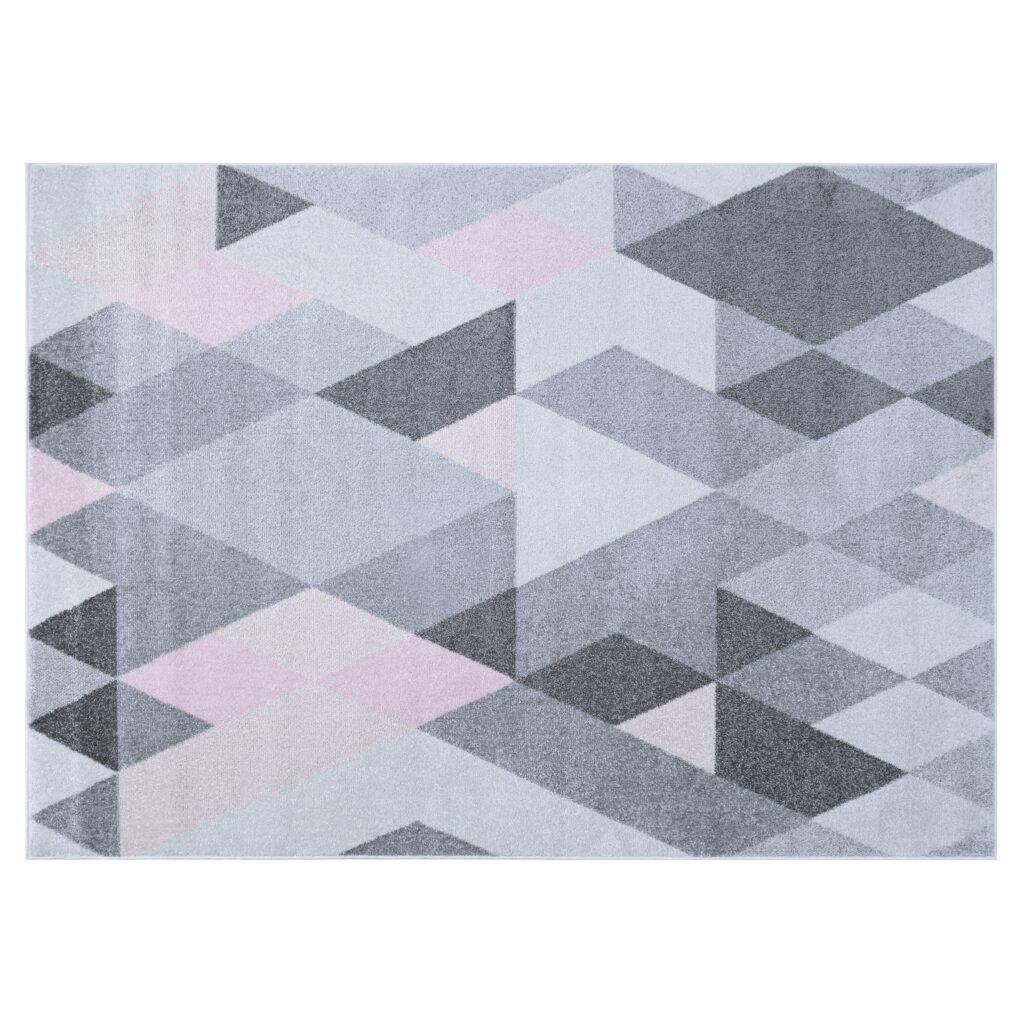 Tappeto Lazur Grigio Rosa Geometrico Rombi
