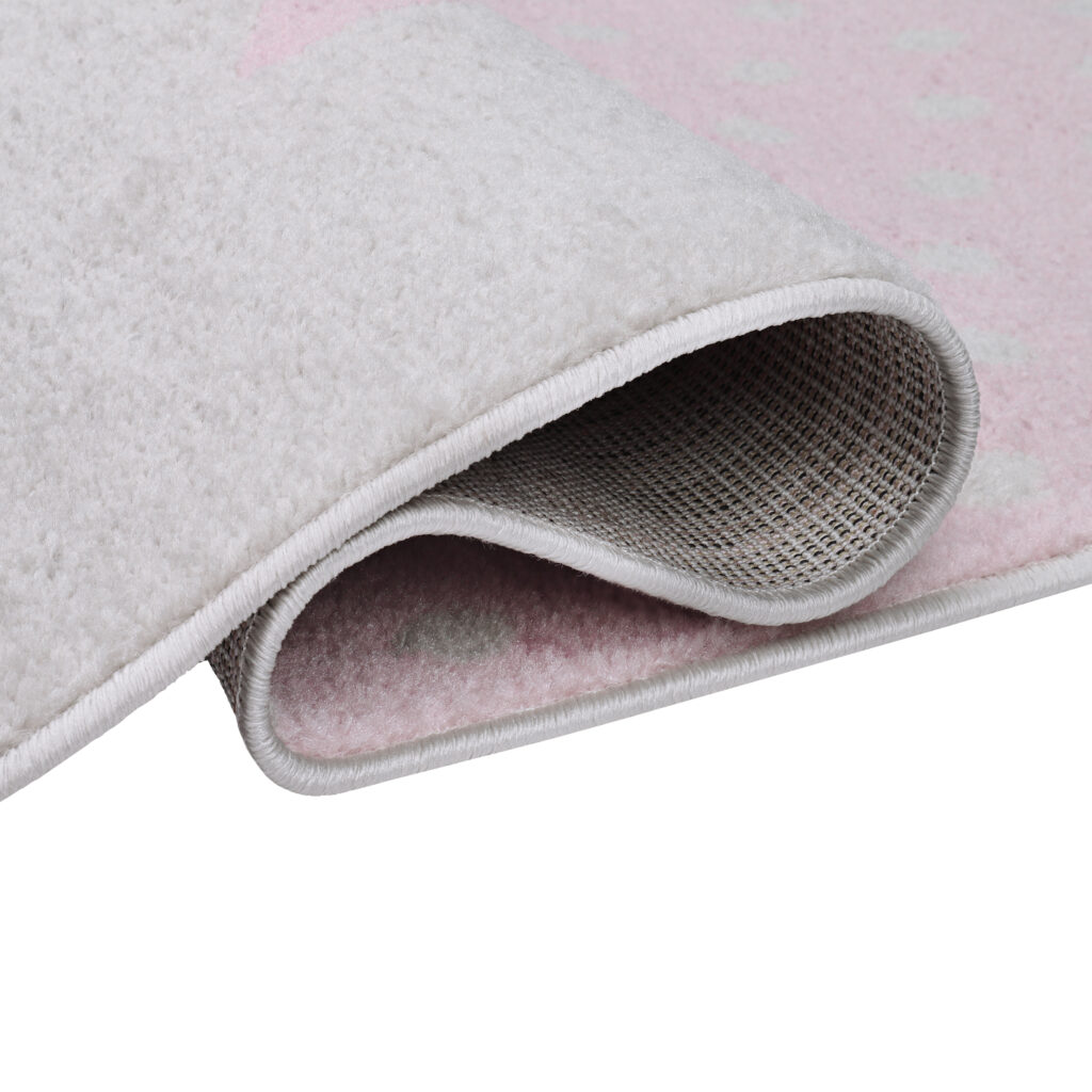 Tappeto Lazur Grigio Rosa Quadrati per Bambini