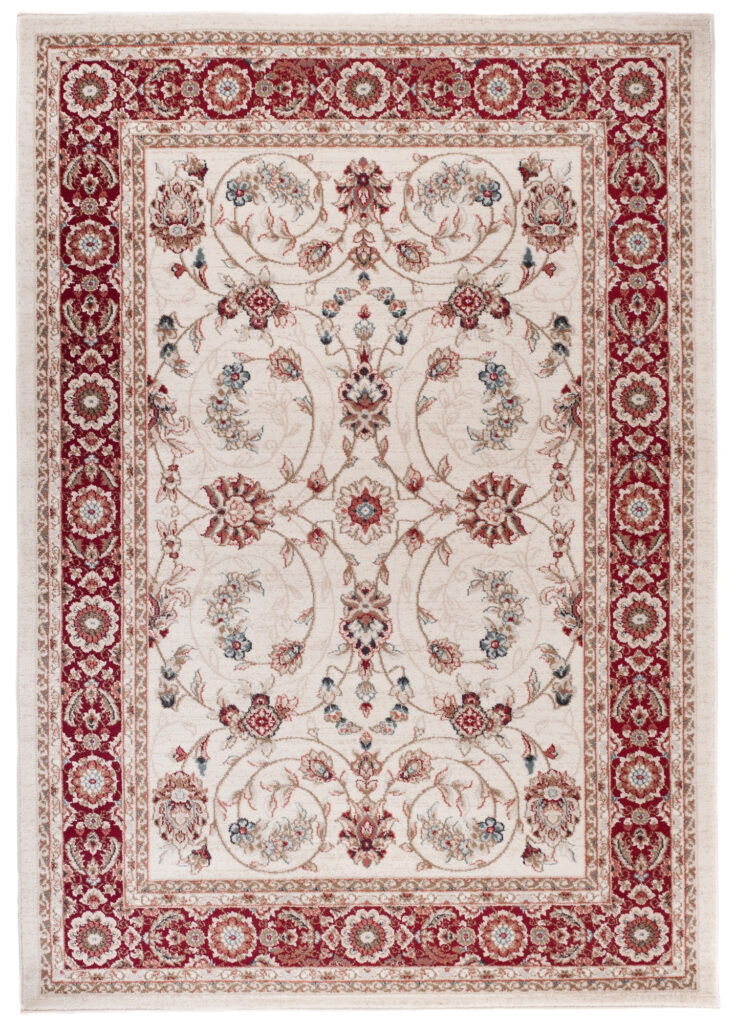 Tappeto Colorado Tradizionale Crema Rosso Floreale