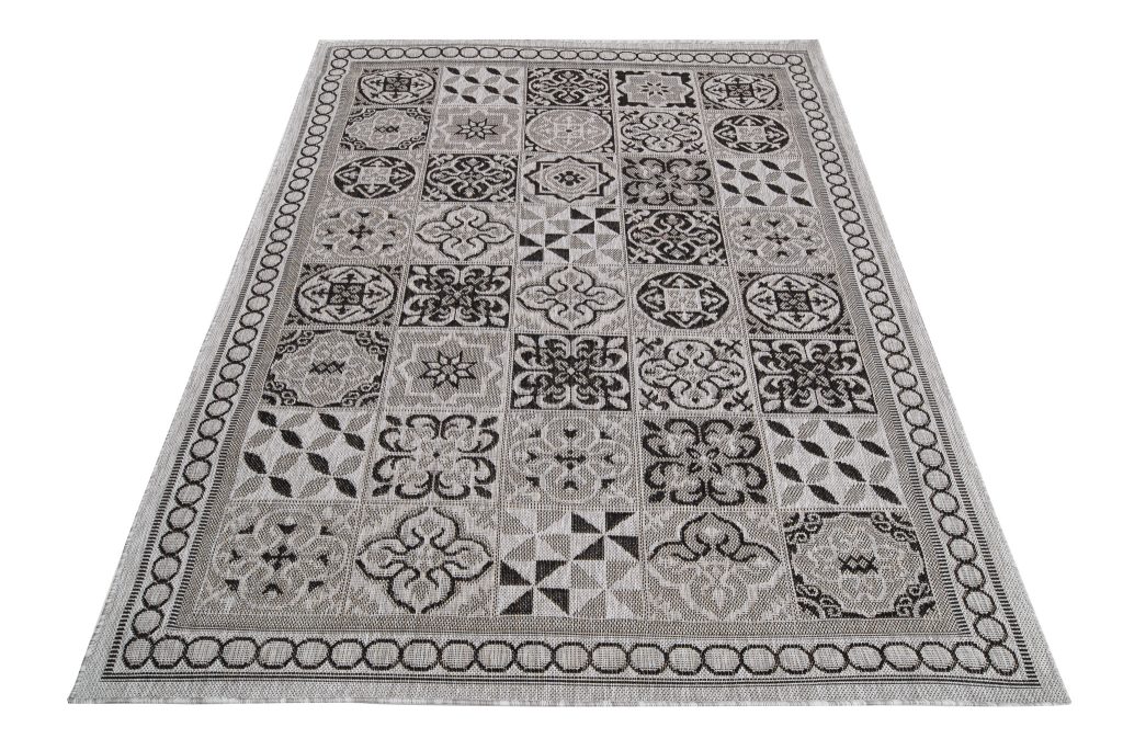 Tappeto Melissa Grigio Nero Mosaico Interno Esterno