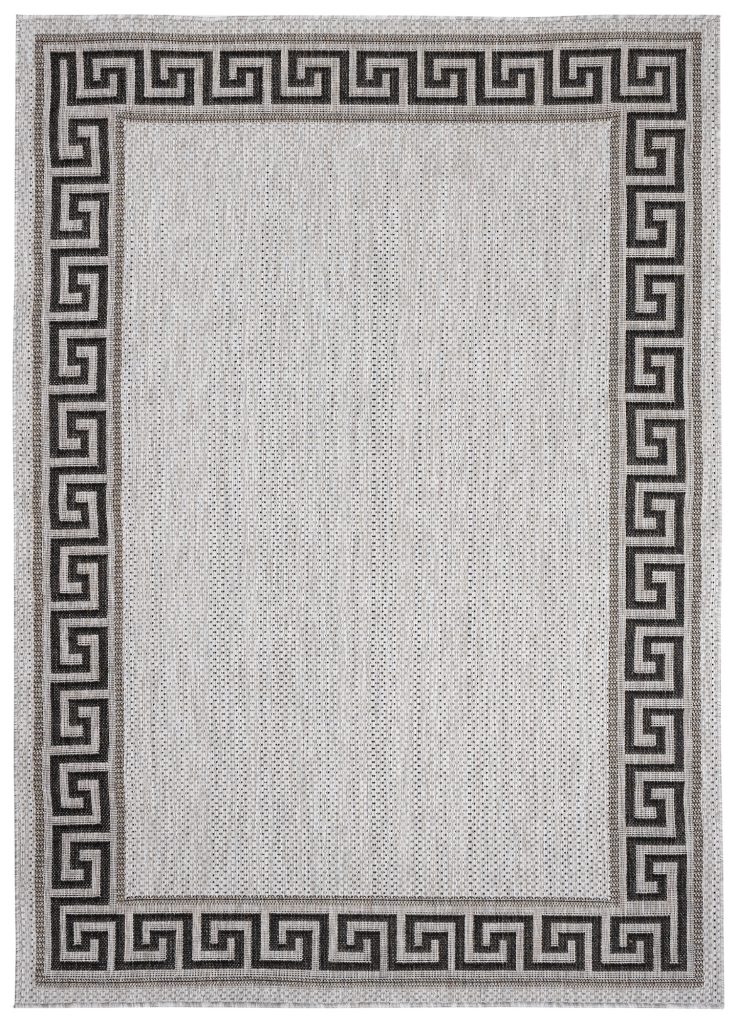 Tappeto Melissa Grigio Nero Zigzag Interno Esterno