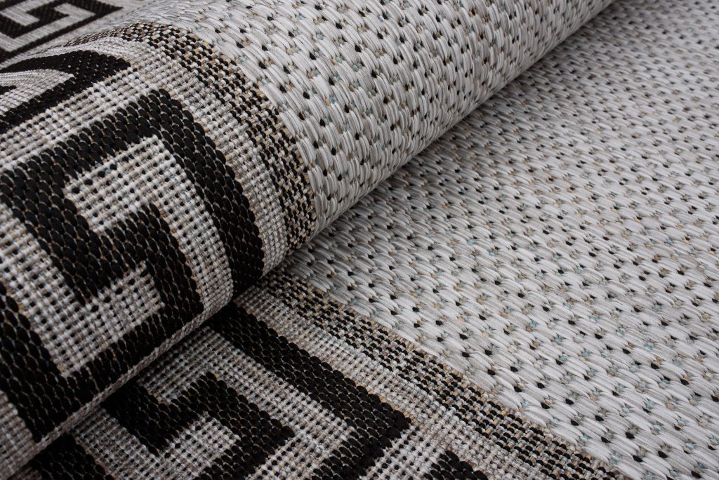 Tappeto Melissa Grigio Nero Zigzag Interno Esterno
