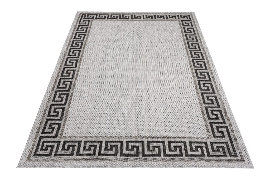 Tappeto Melissa Grigio Nero Zigzag Interno Esterno