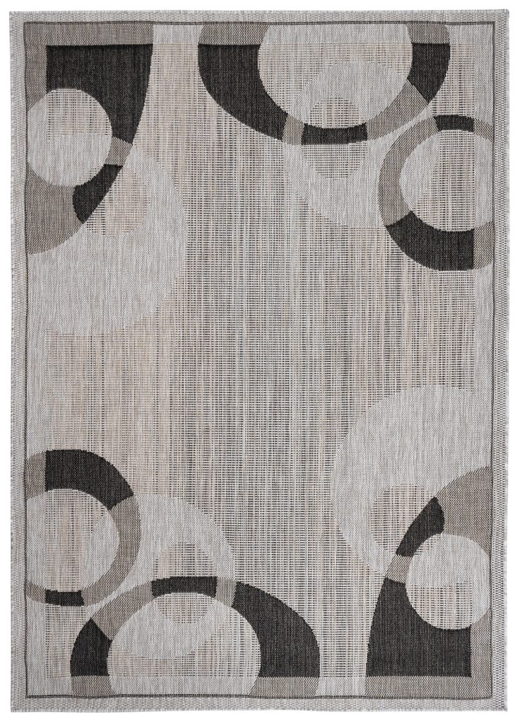 Tappeto Melissa Grigio Nero Geometrico Interno Esterno